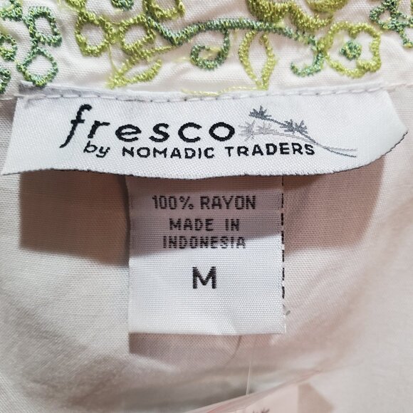 NWT Fresco By Nomadic Traders Sleeveless Top Floral Embroidered Tank Top Medium - Picture 7 of 13